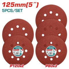 (at8) Set 5 miếng giấy nhám loại tròn 125mm TOTAL TAC731251