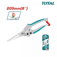 Kéo Tỉa Cành Nhọn 8 Inch TOTAL THTP61083 - Lưỡi Thép Carbon, Tay Cầm Nhôm, Dụng Cụ Cắt Cây Tiện Ích