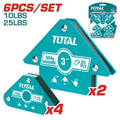 Bộ 6 Ke Góc Vuông Nam Châm Hàn TOTAL TAMWH6002 - Dụng Cụ Tiện Ích Chất Lượng Cao, Đối Tác Hoàn Hảo Cho Mọi Dự Án DIY