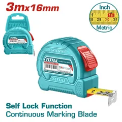 (at8) Thước kéo 3Mét (hệ inch mét song song) (tự khoá) dòng siêu rẻ TOTAL TMT37316