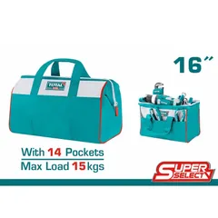 Túi Đựng Đồ Nghề 16 Inch TOTAL THT261625 - Khung Cứng, 14 Túi Lưu Trữ, Tải Trọng 15kg - Dụng Cụ Tiện Ích Cho Nghề Thủ Công