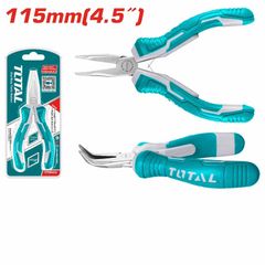 Kìm Nhọn Mũi Cong Mini TOTAL THTMN456 - Dụng Cụ Tiện Ích Chống Gỉ, Kích Thước 115mm, Tay Cầm Đa Dạng Màu Sắc