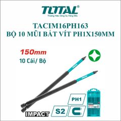 Mũi Siết Vít Bake PH1 Dài 150mm Thép Đen S2 TOTAL - Dụng Cụ Tiện Ích Chất Lượng Cao, Giảm Gãy Đầu và Có Nam Châm