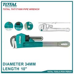 Mỏ Lết Răng TOTAL 10 Inch THT171006 - Dụng Cụ Sửa Chữa Chất Lượng Cao, Thép Carbon Bền Bỉ, Tay Cầm Gang Dẻo