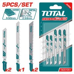 Bộ 5 Lưỡi Cưa Lọng Kim Loại, Gỗ và Nhôm TOTAL TAC51051 - Dụng Cụ Hỗ Trợ Cắt Gỗ, Kim Loại, Nhôm Đa Năng cho Thợ Chuyên Nghiệp
