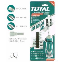 Bộ Tua Vít 15 Chi Tiết TOTAL TACSD30156 - Dụng Cụ Tiện Ích Đa Năng 2 Chiều, Chất Liệu CR-V, Tay Cầm Công Nghiệp 36T