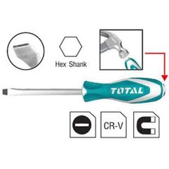 Tua vít dẹp SL8 x 150 mm – Dụng cụ chất lượng cao thương hiệu TOTAL, thép công nghiệp S2, đuôi lục giác 8 mm