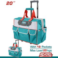 Vali đựng dụng cụ 20 inch TOTAL THRRTB2012 - Chất liệu polyester chống ẩm, tải trọng 20kg, có tay xách và bánh xe tiện dụng.