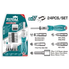 Bộ Tua vít tự động 24 chi tiết 2 chiều TOTAL TACSD30246 - Dụng cụ sửa chữa đa năng với tay cầm ratchet tiện lợi