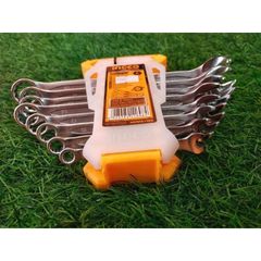 Bộ 8 Cờ Lê Vòng Miệng INGCO HKSPA1088 - Chất Liệu Hợp Kim Thép Chrome, Đầu Hở & Đầu Tròn, Kích Thước 6-19mm, Tiện Dụng và Bền Bỉ
