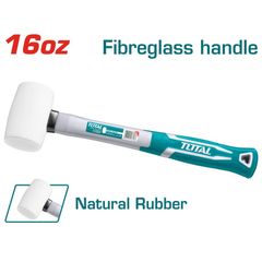 Búa cao su trắng TOTAL THT761636 450g - Dụng cụ tiện ích nhẹ, tay cầm sợi thủy tinh, chất liệu cao su tự nhiên mềm mại