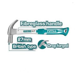 Búa Nhổ Đinh Kiểu Anh TOTAL THT73227 - Dụng Cụ Tiện Ích, Đầu Búa Thép Carbon Chịu Nhiệt, Kích Thước 27mm