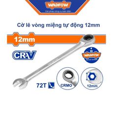 Cờ Lê Vòng Miệng Tự Động 12Mm WSA5112 WADFOW - Dụng Cụ Cơ Khí Chính Hãng, Thân Cr-V, Đầu CrMo Ratchet, Mạ Chrome Bền Bỉ