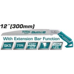 Cưa Cành Cây Lưỡi Thẳng TOTAL THT5113006 - Dụng Cụ Vườn Chất Liệu SK5 7TPI, Răng Cưa Chịu Nhiệt, Công Cụ Tiện Ích Cho Làm Vườn