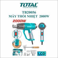 Máy Khò Nhiệt 2000W TOTAL TB20056 - Màn Hình LED, Điều Chỉnh Nhiệt Độ 50-600°C, 3 Vòi Phun, Hộp Màu Tiện Dụng
