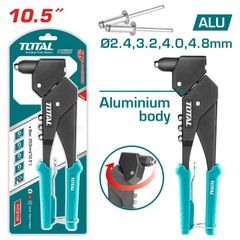 Kìm Rút Rive Xoay 360 Độ TOTAL THT32106 - Dụng Cụ Tiện Ích, Chất Liệu Thép Nhôm, Kích Thước 10.5 Inch, Mũi Rút 2.4mm đến 4.8mm
