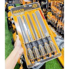 Bộ 5 Giũa Sắt INGCO HKTFS0508 - Dụng Cụ Mài Giũa Đánh Bóng Kim Loại và Gỗ - Thiết Kế Nhỏ Gọn, Tiện Lợi, Chắc Chắn