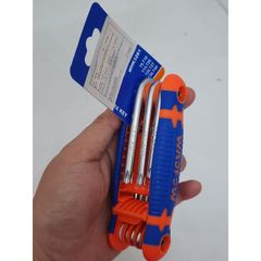 Bộ Lục Giác Xếp Đầu Sao 8 Chi Tiết T9-T40 Wadfow WHK3281 - Công Cụ Chất Lượng Cao, Cr-V Chịu Nhiệt, Thích Hợp Cho Sửa Chữa