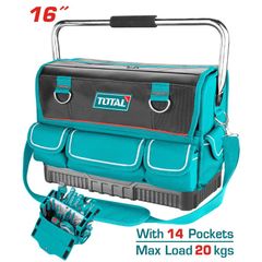Giỏ Đựng Công Cụ 16 Inch TOTAL THT66L01 - Bền Bỉ, Chống Nước, 14 Túi Đựng, Tay Cầm Kim Loại, Đế Nhựa Chắc Chắn