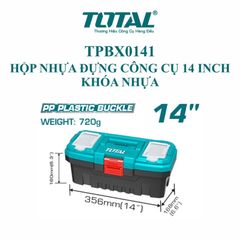 (at8) Thùng đựng đồ nghề 14 inch khoá nhựa TOTAL TPBX0141