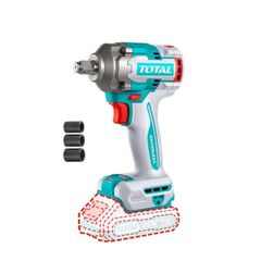 Máy siết bu lông không dây 20V Total TIWLI20501 - 500Nm mô-men xoắn, mô tơ không chổi than, đèn làm việc tích hợp, phụ kiện đa dạng