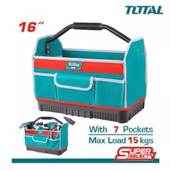 Giỏ Đựng Công Cụ Kim Loại TOTAL THT36L03 - 16 Inch, 7 Túi, Chất Liệu Polyester, Tải Trọng 15kg, Tay Cầm Thoải Mái