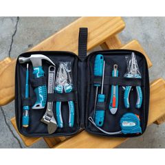 Bộ 9 Dụng Cụ Cầm Tay TOTAL THKTHP90096 - Bao Gồm Thước Cuộn, Tua Vít, Kềm, Búa Nhổ Đinh - Dụng Cụ Tiện Ích Cho Thợ Sửa Chữa