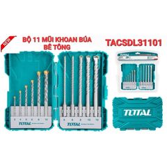 Bộ 11 Mũi Khoan Bê Tông và Búa TOTAL TACSDL31101 - Dụng Cụ Chuyên Dụng Đa Năng Cho Xây Dựng Và Sửa Chữa