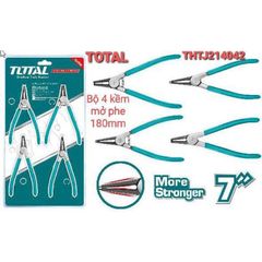 Bộ 4 Kìm Mở Phe 7 Inch TOTAL THTJ214042 - Dụng Cụ Sửa Chữa Hiệu Quả, Chất Liệu Thép Carbon Chính Hãng