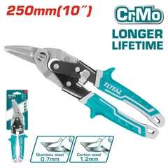 Kéo Cắt Tole Phải Thép Cr-Mo TOTAL THTJ533106 - Dụng Cụ Cắt Tôn Siêu Cứng, Chiều Dài 250mm, Độ Dày Cắt Tối Đa 1.2mm