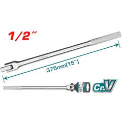 Cần Siết Linh Hoạt 1/2 Inch TOTAL THTFX12151 - Dụng Cụ Tháo Lắp Chất Liệu Chịu Nhiệt, Mạ Crôm, Chiều Dài 375mm