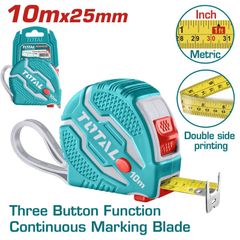 (at8) Thước kéo thép nền vàng 10 mét TOTAL TMT126101