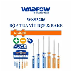Bộ 6 Tua Vít Thép Carbon WADFOW WSS3206 - Set Dụng Cụ Dẹp và Bake Chất Lượng Cao với Thân Nhựa Thoải Mái