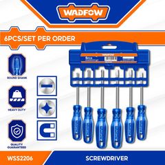 Bộ 6 Tua Vít WADFOW WSS2206 - Chất Liệu 40cr, Dụng Cụ Tiện Ích Cho Tổ Chức Sửa Chữa Tại Nhà