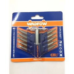 Bộ 10 Mũi Siết Vít Hex Dẹp WADFOW WBS1601 - Đầu Vít CRV 50mm, T15-T25, SL4.5-5.5, Đính Móc Nhựa Tiện Dụng