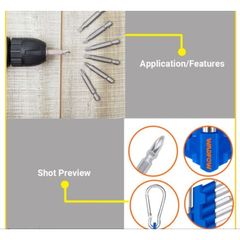 Bộ 10 Mũi Siết Vít Hex Dẹp WADFOW WBS1601 - Đầu Vít CRV 50mm, T15-T25, SL4.5-5.5, Đính Móc Nhựa Tiện Dụng