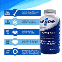 One A Day 50+ Viên Uống Bổ Sung Vitamin Tổng Hợp Cho Nam Giới Trên 50 Tuổi - 300 Viên Hỗ Trợ Sức Khỏe Tim Mạch và Xương Khớp