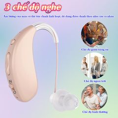 Máy trợ thính không dây Axon A-308D - Pin sạc 30 giờ, 3 chế độ nghe, khuếch đại 129dB, loại bỏ tạp âm 32dB cho người già, trẻ em