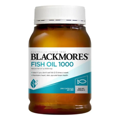 Dầu Cá Blackmores Fish Oil 1000mg - Hỗ Trợ Omega-3 Tốt cho Tim Mạch và Thị Lực - 200 Viên của Úc