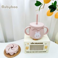 Ly Tập Uống Nước Silicon Babyboo 250ml - Cốc Tập Hút An Toàn Cho Bé Từ 6 Tháng, Thiết Kế Dễ Sử Dụng, Đáng Yêu Hàn Quốc