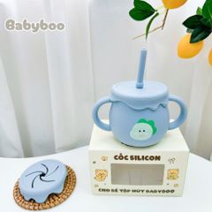 Ly Tập Uống Nước Silicon Babyboo 250ml - Cốc Tập Hút An Toàn Cho Bé Từ 6 Tháng, Thiết Kế Dễ Sử Dụng, Đáng Yêu Hàn Quốc