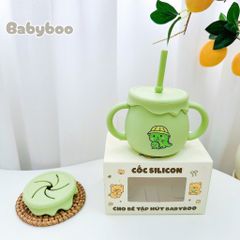 Ly Tập Uống Nước Silicon Babyboo 250ml - Cốc Tập Hút An Toàn Cho Bé Từ 6 Tháng, Thiết Kế Dễ Sử Dụng, Đáng Yêu Hàn Quốc