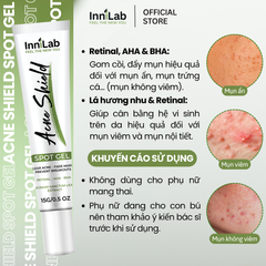 Combo 2 Gel Chấm Mụn Acne Shield Spot Gel InniLab 15g - Hỗ Trợ Giảm Mụn và Mờ Thâm, Chăm Sóc Da Nhẹ Nhàng