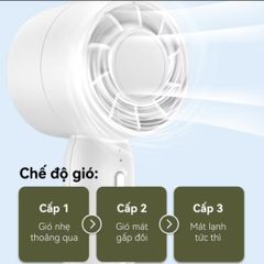 Quạt Cầm Tay Mini QT10 Không Cánh USB - Thiết Kế Dễ Thương, Độ Ồn Thấp, Pin 800mAh, Có Giá Đỡ Điện Thoại