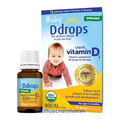 Vitamin D3 Baby Ddrops 90 giọt 400UI 2,5ml - Bổ sung vitamin D tự nhiên cho trẻ sơ sinh, hỗ trợ phát triển xương và hệ miễn dịch