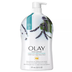Sữa Tắm Olay Fresh Outlast 975ml - Chiết Xuất Bạch Dương & Oải Hương, Dưỡng Ẩm, Thư Giãn, Làm Sạch Da Tối Ưu