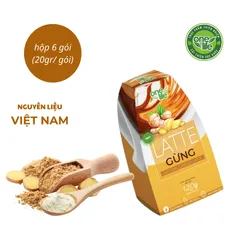 Latte Gừng Tự Nhiên One Life - Hỗ Trợ Nâng Cao Sức Khỏe, 6 Gói 20gr, Giúp Làm Ấm Cơ Thể, Hương Vị Thơm Ngon, Thích Hợp Mùa Đông
