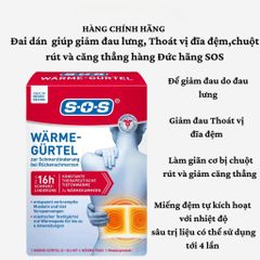 [Nội Địa Đức] Đai dán giúp giảm đau lưng, thoát vị đĩa đệm, cơ chuột rút và căng thẳng 301526