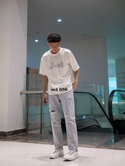 Quần Jean Baggy Nam Rách Gối Màu Xanh Trắng Nhạt - Thời Trang Cao Cấp, Dáng Suông, Phong Cách Trẻ Trung, Mã 050 Pon.mens