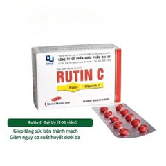 Viên Uống RutinC Đại Uy 100 Viên - Bổ Sung Vitamin C và Rutin Tăng Cường Bền Mạch Máu, Hỗ Trợ Sức Khỏe Cho Cơ Thể